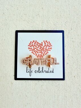 *Grateful Pave Rose Gold Charm* KEEP COLLECTIVE Retired *NIP*